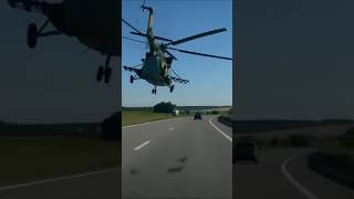 Dashcam Catches Russian Copter's Insane Flyby! #army #funny #training