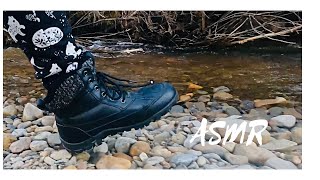 ASMR 🎧 crunchy walk with ice breaking and river sounds. Alberta, Canada.