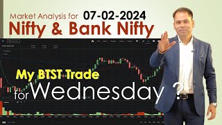 Nifty and Bank Nifty Analysis for 07 02 2024 Wednesday+ My BTST Trade  Bank Nifty Expiry