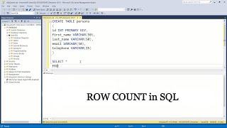 How to get ROW COUNT in SQL