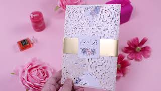 Customizable Pink Laser Cut Wedding Invites-Pro Wedding Invites