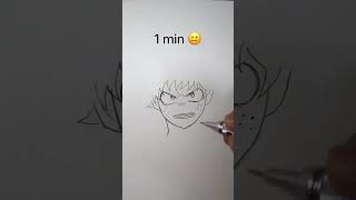 How to Draw Izuku Midoriya in 10sec, 10mins, 10hrs #shorts