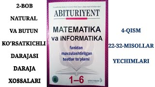 2-Bob.  Butun va ratsional sonlar. 13. SONNING NATURAL VA BUTUN KO'RSATKICHLI DARAJASI. 4-QISM