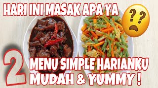 Menu Harian Simple, Mudah Sederhana |Daging Rusa Saos Lada Hitam | Tumis Sayur Pelangi