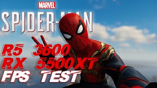 R5 3600 - RX 5500XT | Marvel's Spider-Man Remastered | 1080p - Medium FPS Test | FSR 2.0