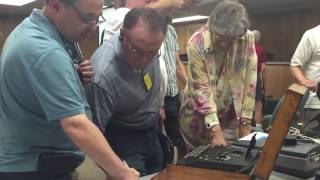 Creating a message with a historic Enigma Cipher Machine.