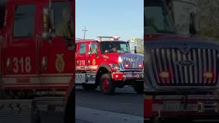 Sacramento Fire Department NEW Engine 318 & Engine 18 Responding to a Grass Fire