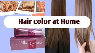 How To  Hair color at home Easy || Under 15 Dhr || Silky product 👍| @hinawaqas8480