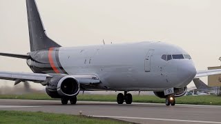 ✈ Titan Airways Boeing 737-400SF Departure from London Southend Airport!