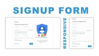 How to Create a Responsive Google Signup Form Design Using html and css in Hindi in 2022