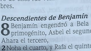 1 Crónicas 8-9 (Descendientes de Benjamin) y Filipenses 3 (Prosigo al blanco) RVR1960