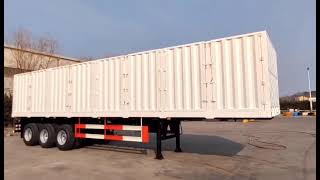 M088 Box Semi Trailer With Three Axles With 12 Wheels With Side Doors