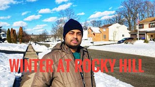 Snow in a Sunny day at Elm Ridge Park, Rocky Hill, Connecticut | Local tour#4 | Drone shots