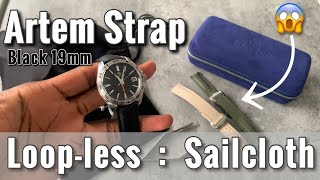 Artem Sailcoth Watch Strap: Loop-less Deployant Clasp In Black!