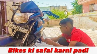 Cleaning bike and scooty || Quarantine vlogs || how to wash bikes and scooty 🤣