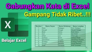 Gabungkan Kata di Excel