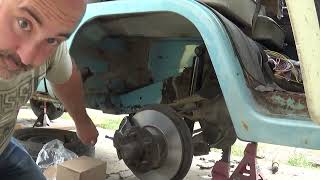 1971 VW Bus Installing Front Brakes and Shocks #vwbus #johnhasabus #vwcamper