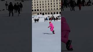 Ice skating at Lake Louise