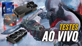 Testando hardwares AO VIVO no God of War Ragnarok. Game tá bom no PC?