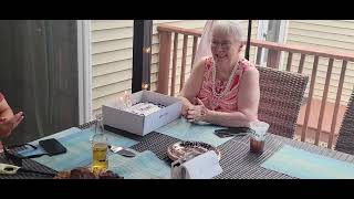 Mom 86th blowing out candles