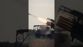 Russian Grad MLRS burns Ukrainian Armed Forces positions in Kursk region #shorts #grad #mlrs