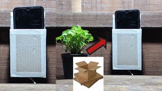 DIY || cara membuat tempat Charger hp gantung dari kardus bekas | cardboard charger holder