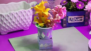 Out of waste craft ideas/how to make mini vase from yogurt plastic container/best reuse