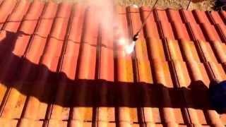 Washing tile roof