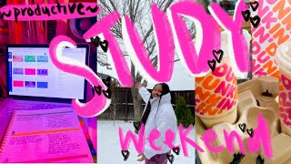 productive online school study with me: weekend days in my life edition