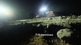 D85 Dozer running road construction night