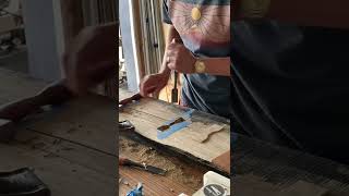 Inlaying a Japanese Bow Tie Spline | Kine Kata | Work in Progress | #shorts