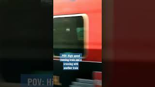 High Speed Anti-Parallel Action between 2 trains| damaged ICF Blue coaches -  Human Eye View #shorts