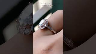 Oval Cut Halo Style Moissanite Engagement Ring #ringgoals #engagementring #yt #ytshort #ytshort