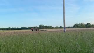 Case International 9130 Tractor Tilling Soybean Field Beyond Hay Field