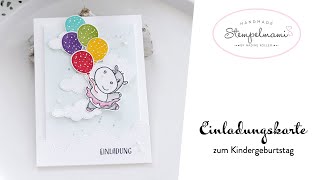 Einladung zum Kindergeburtstag basteln | Hippe Grüsse | Feierliche Anlässe | Aquarelltechnik