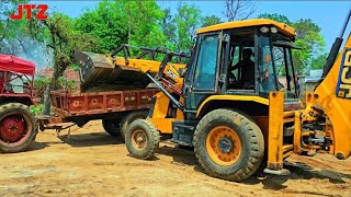 Cleaning Working in field zone area by jcb 3dx &&Two Mahindra tractor 275 Di|| overloaded||#tranding