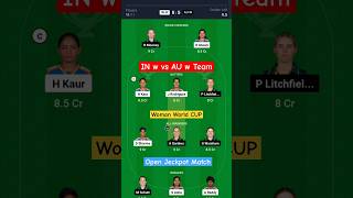 IN w vs AU w Dream11 Prediction || IN w vs AU w Dream11 Team || Woman World Cup 2024