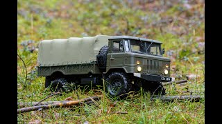 Gaz 66 (ГАЗ 66) driving in the forest [Cross RC GC4] part 1