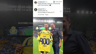 RONALDO WISHES AL-NASSR ON 69TH BIRTHDAY #ronaldo #cristianoronaldo #alnassr #alnassrfc #birthday