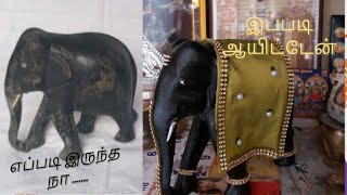 old elephant doll decoration| DIY Doll decoration ideas|How to decorate wooden doll for festivals