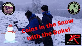 Coin Fest in Snowy Derbyshire. Digging with the Dukes. Real Metal Detecting. Live Digs.