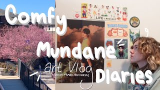 Comfy Mundane Diaries 5 | art school vlog, small business prep, dorm makeover (decorating)