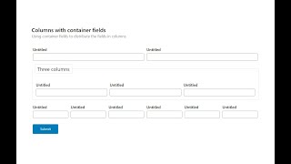 Formatting fields in columns by using container fields