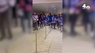 New York Rangers fan punches Tampa Bay Lightning fan at Madison Square Garden