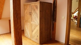 Cabinet from old floorboards