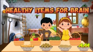 Healthy items for brain | nursery rhymes | kids poems station