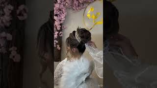 bride chignon bride hair آموزش نصب تور عروس #hairdresser #hairstyle #chignonhairstyle #hairtutorial