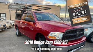 For Sale✨2010 Dodge Ram 1500 SLT🛻4WD, 4.7L V8, 8/10 Condition, Sale Price $6,797 Perfect Work Truck!