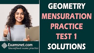 Geometry Mensuration Practice Test 1 clear solutions