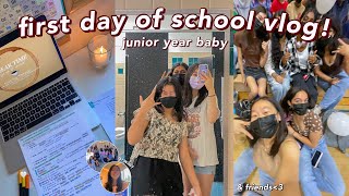 FIRST DAY OF SCHOOL GRWM & VLOG! junior year high school vlog, come to high school with me 2022